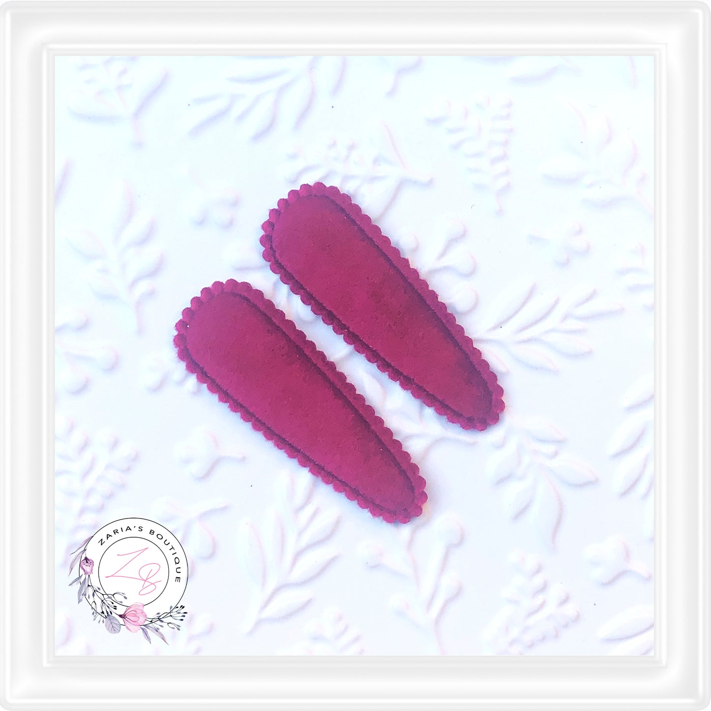 • Snap Clip Cover Appliques • Burgandy Velvet •