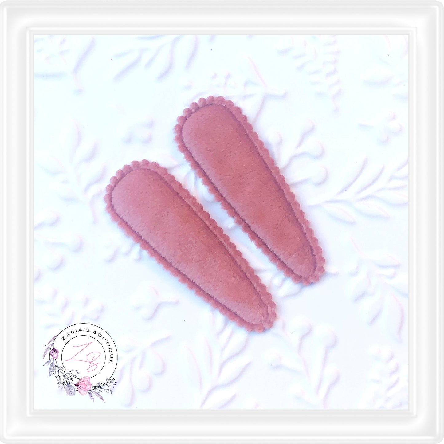 • Snap Clip Cover Appliques • Dusty Rose Velvet •
