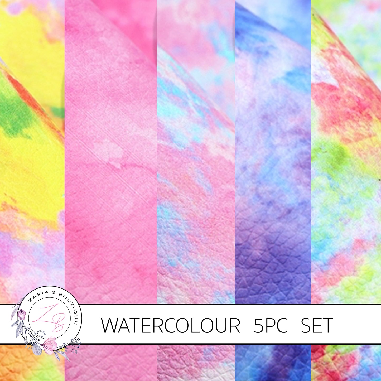 Watercolour Pinks • Vegan Faux Leather • 1mm