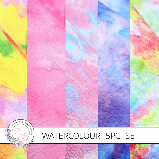 Watercolour Pinks • Vegan Faux Leather • 1mm