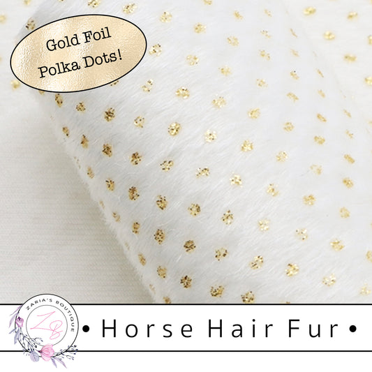 SALE ⋅ Horse Hair Fur ⋅ Gold Foil Polka Dots ⋅ Vegan ⋅  8 Colours ⋅