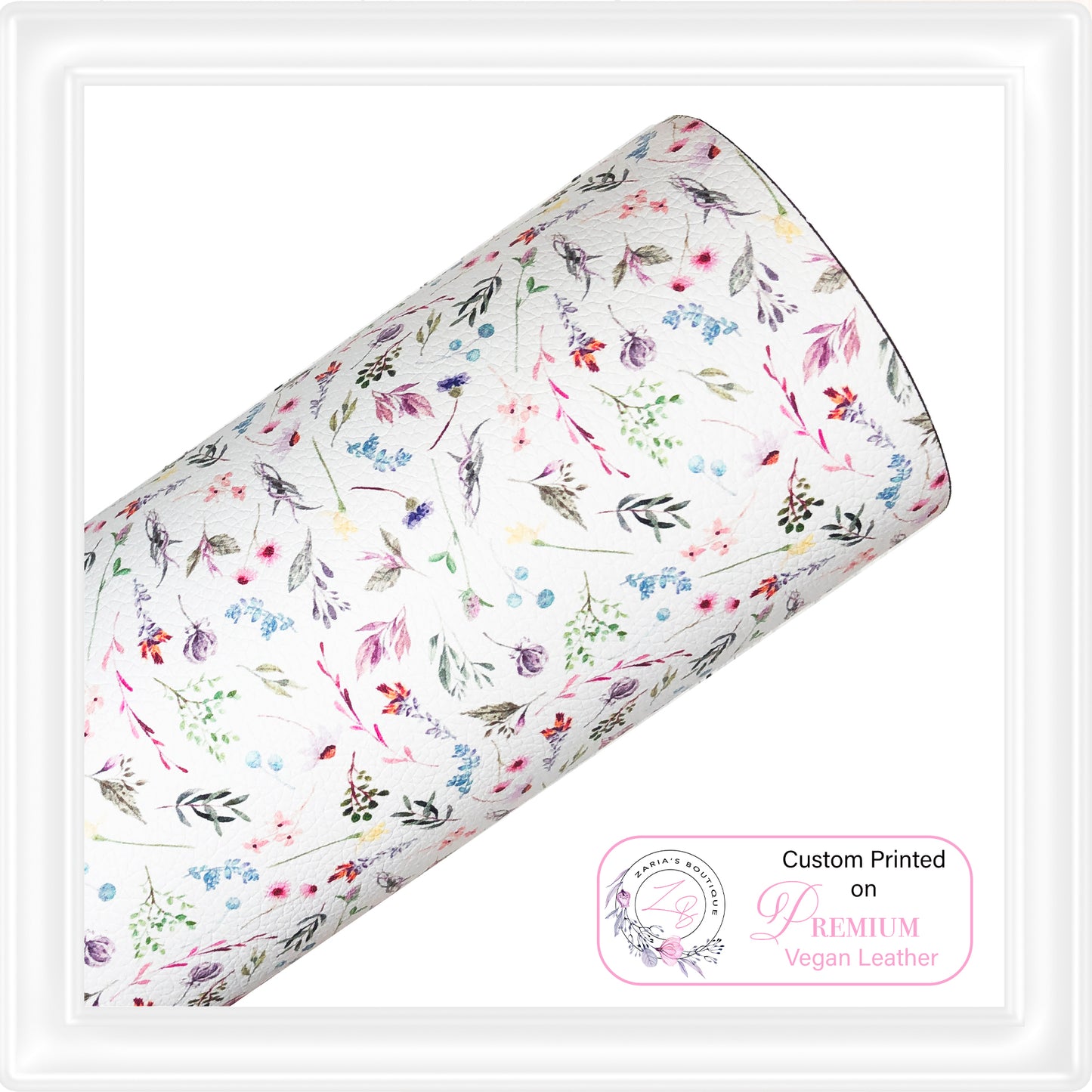 ⋅ Wildflowers ⋅ Custom Printed Premium Vegan Faux Leather ⋅