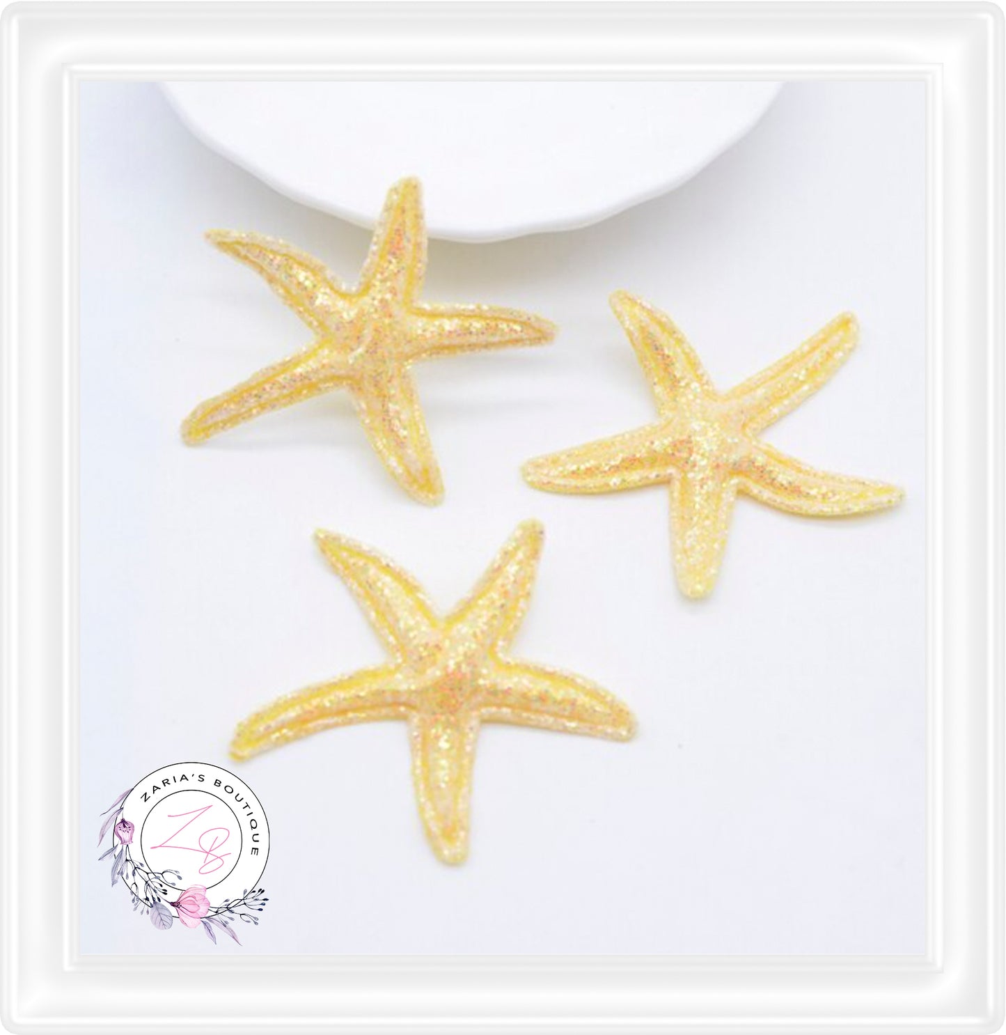 • Glitter Starfish • Bow & Mermaid Tiara Embellishments • 7 Colours •