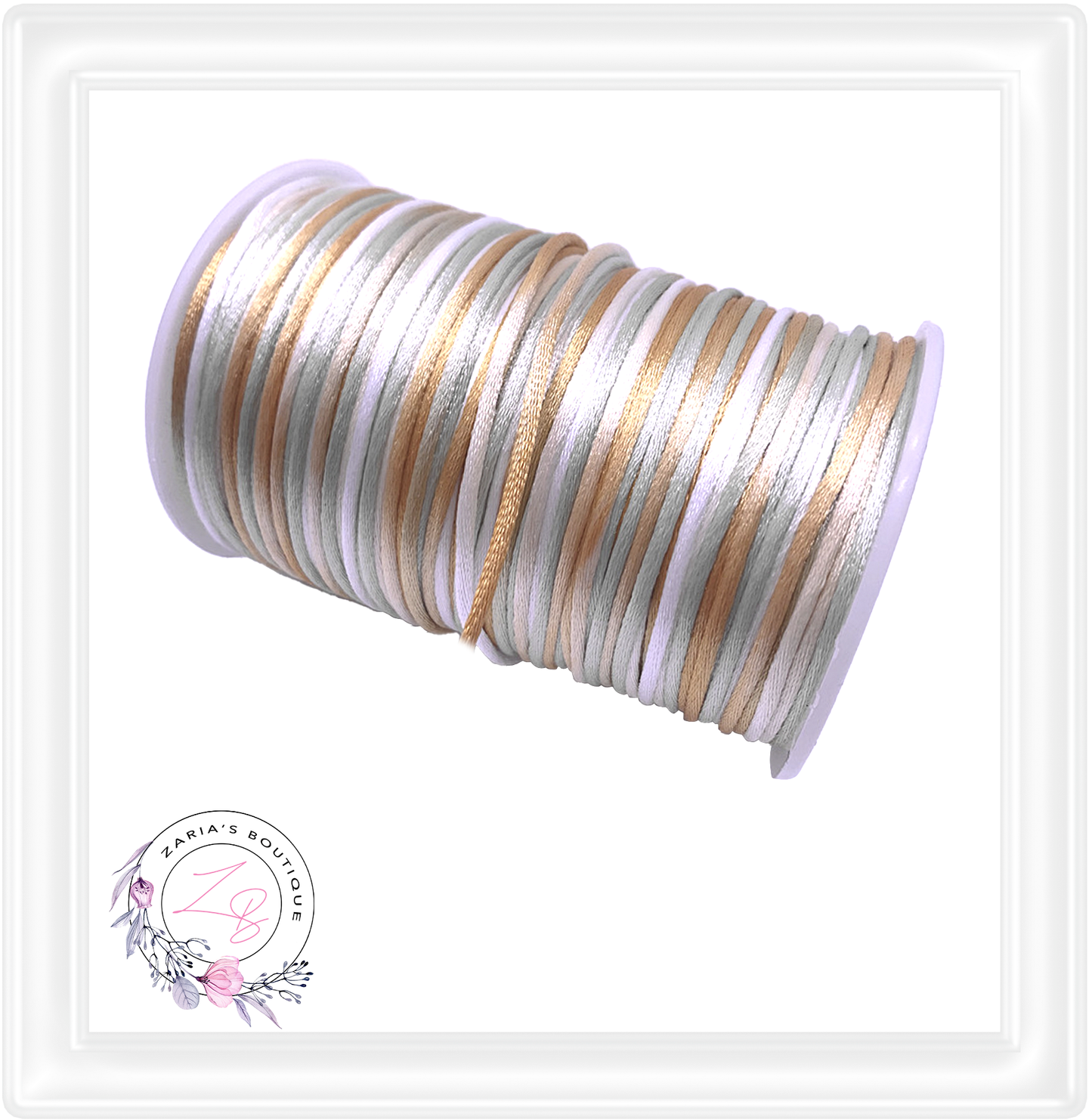 ⋅ Silky Satin Cord ⋅ Ombre Gold - Green ⋅ 2.0mm ⋅ 5 yards ⋅