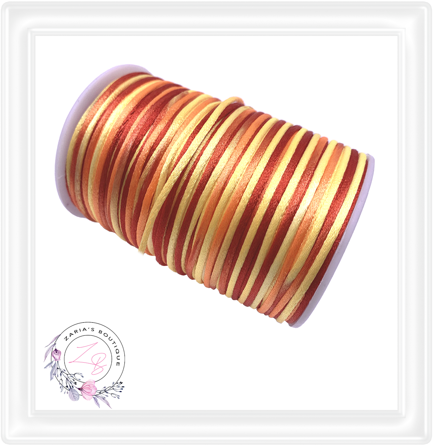 ⋅ Silky Satin Cord ⋅ Ombre Orange - Yellow ⋅ 2.0mm ⋅ 5 yards ⋅