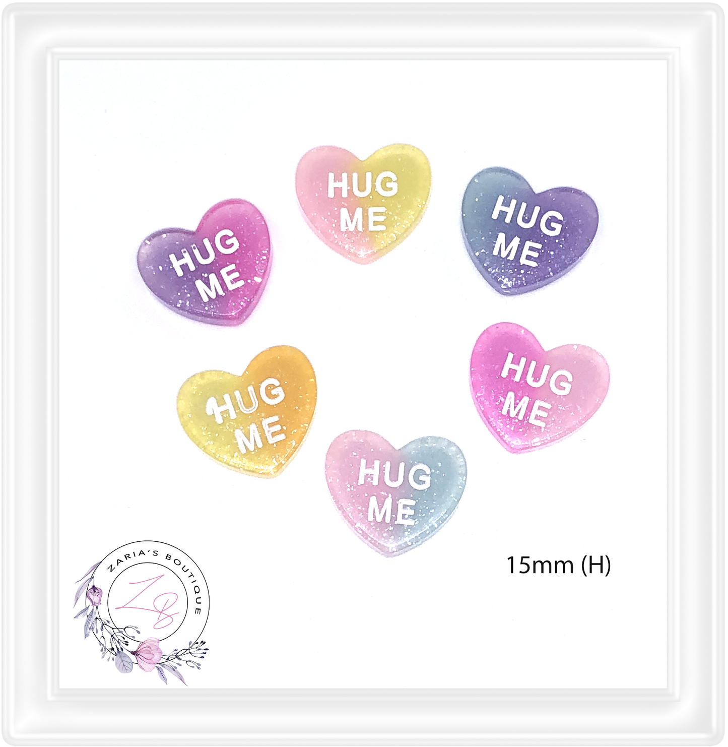⋅ Conversation Hearts ⋅ Flatback Resin Bow Embellishments ⋅ 6 pieces