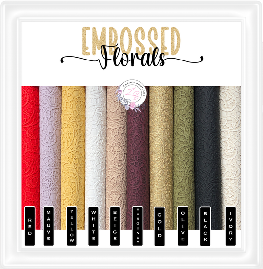 â‹…Â Embossed Floral Butter Soft Lace â‹… Vegan Faux Leather â‹… Navy â‹…