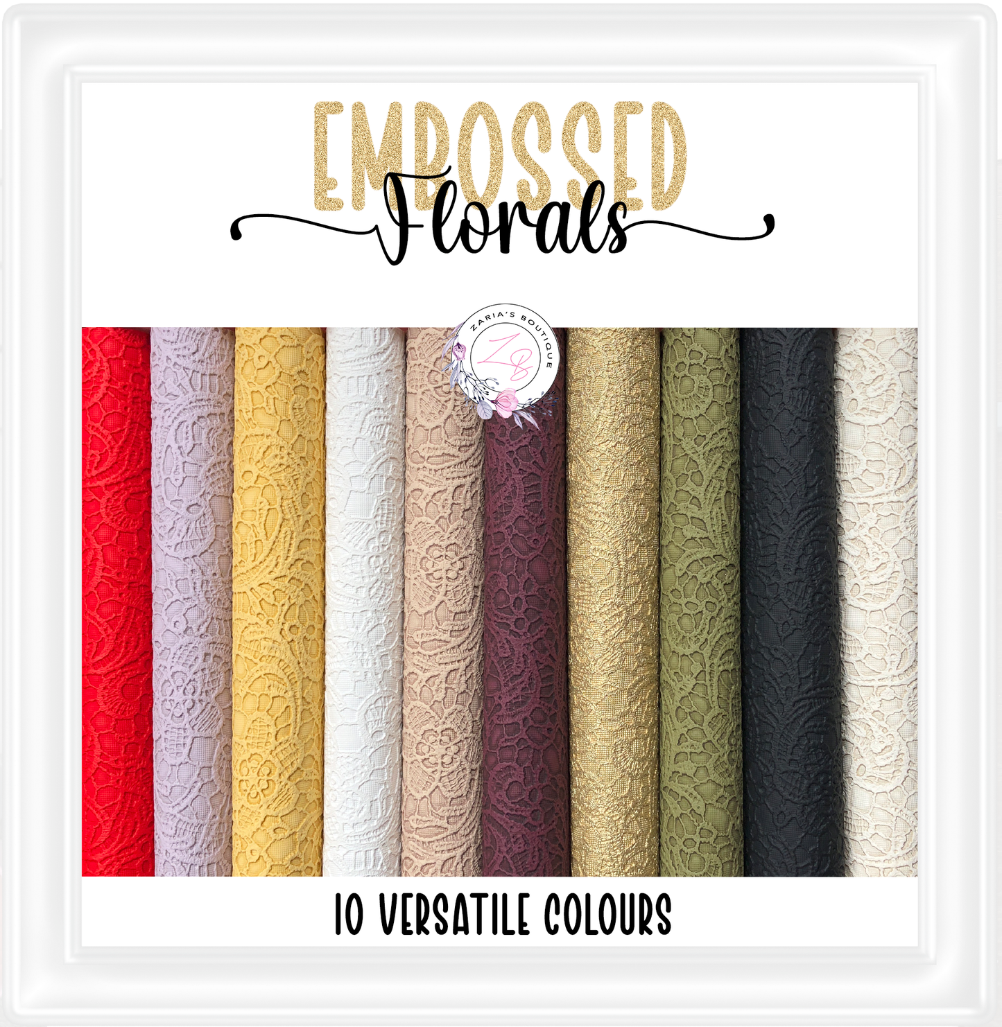 ⋅ Embossed Floral Butter Soft Lace ⋅ Vegan Faux Leather