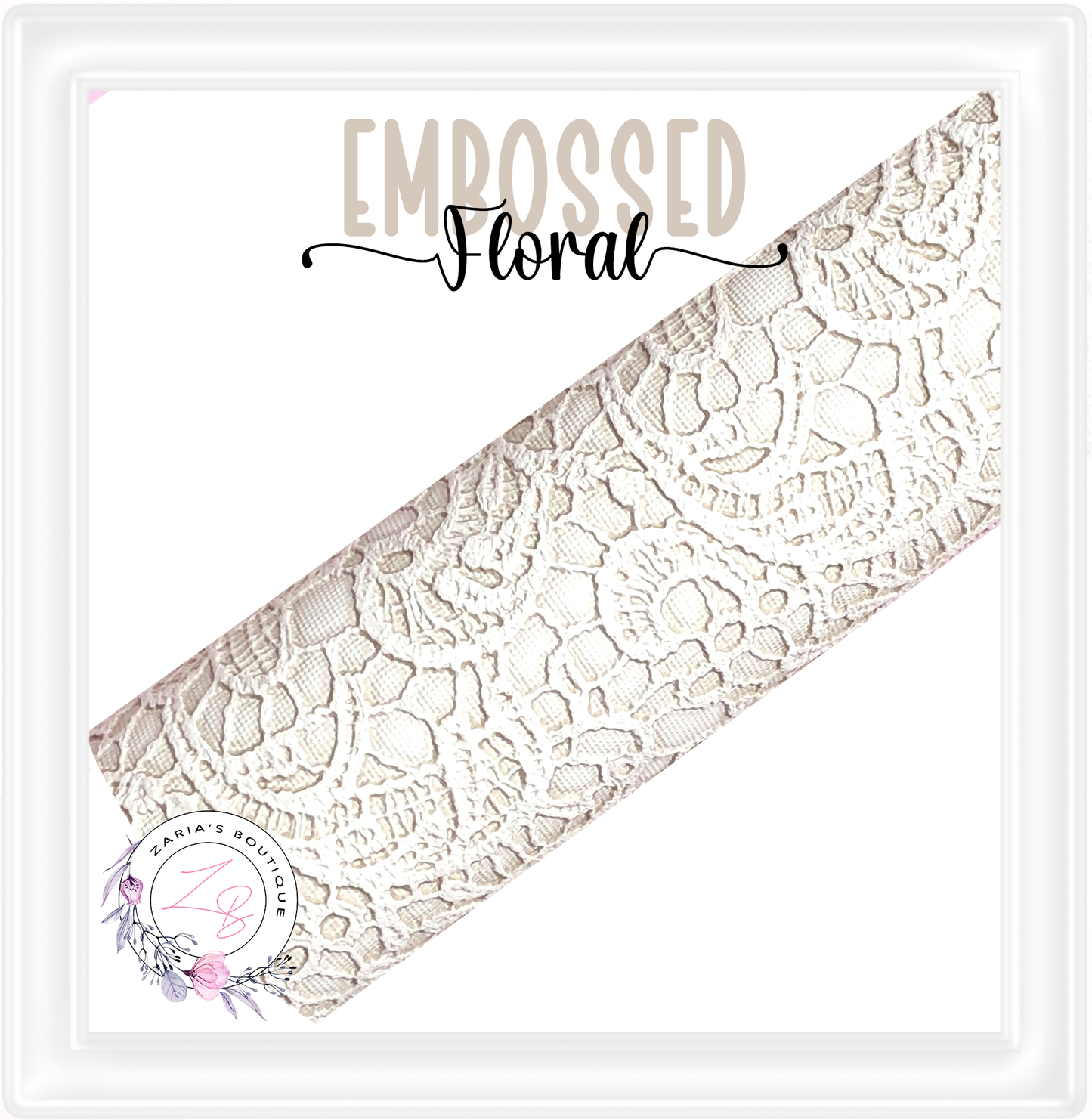 ⋅ Embossed Floral Butter Soft Lace ⋅ Vegan Faux Leather