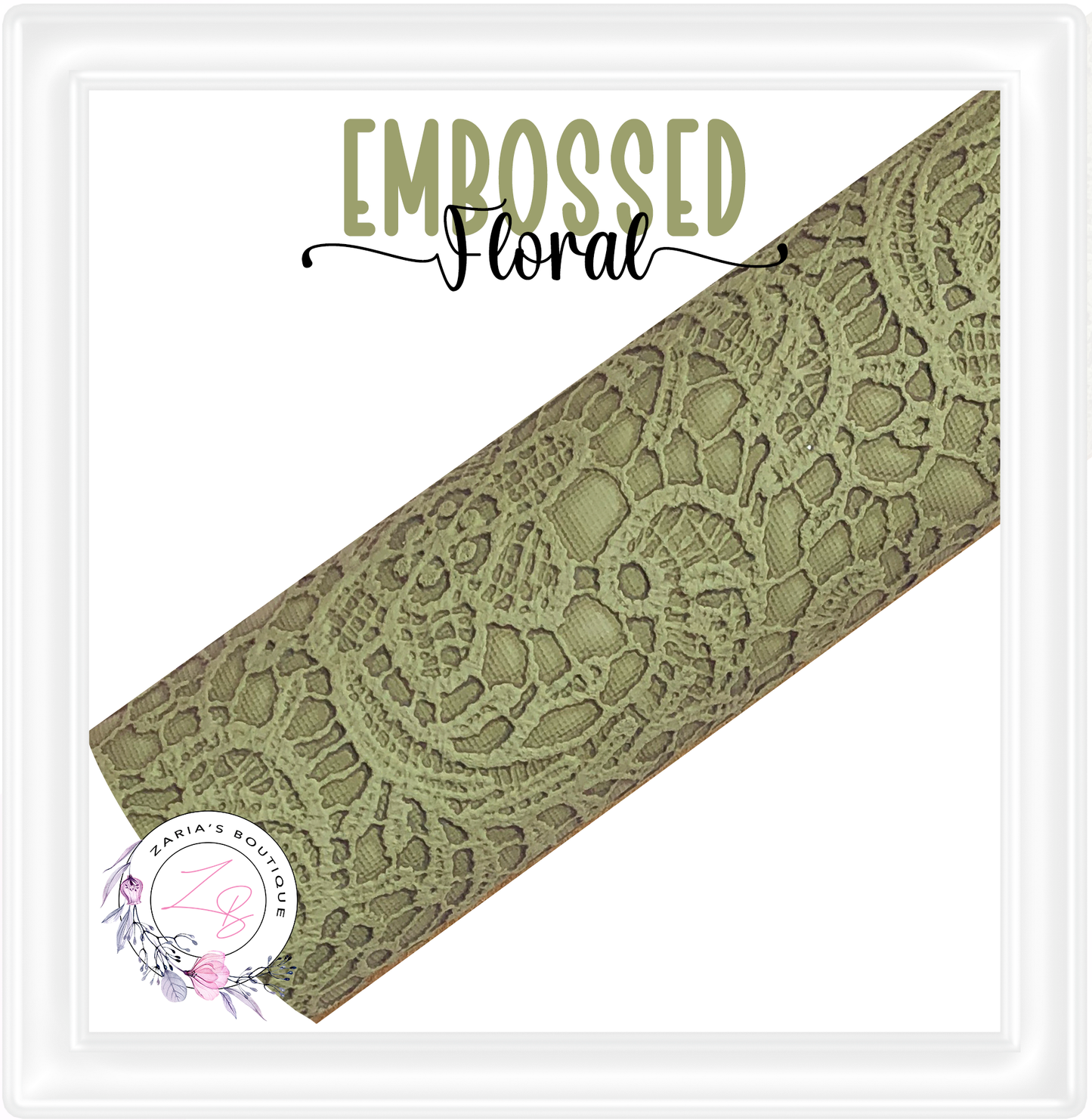 ⋅ Embossed Floral Butter Soft Lace ⋅ Vegan Faux Leather