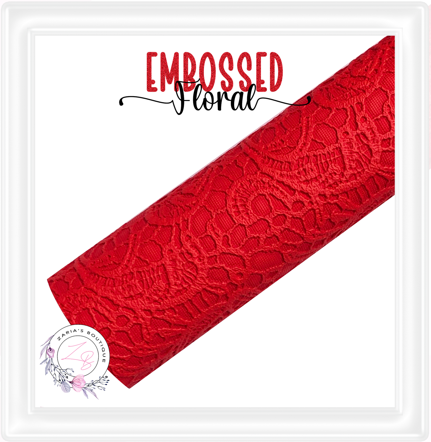 ⋅ Embossed Floral Butter Soft Lace ⋅ Vegan Faux Leather