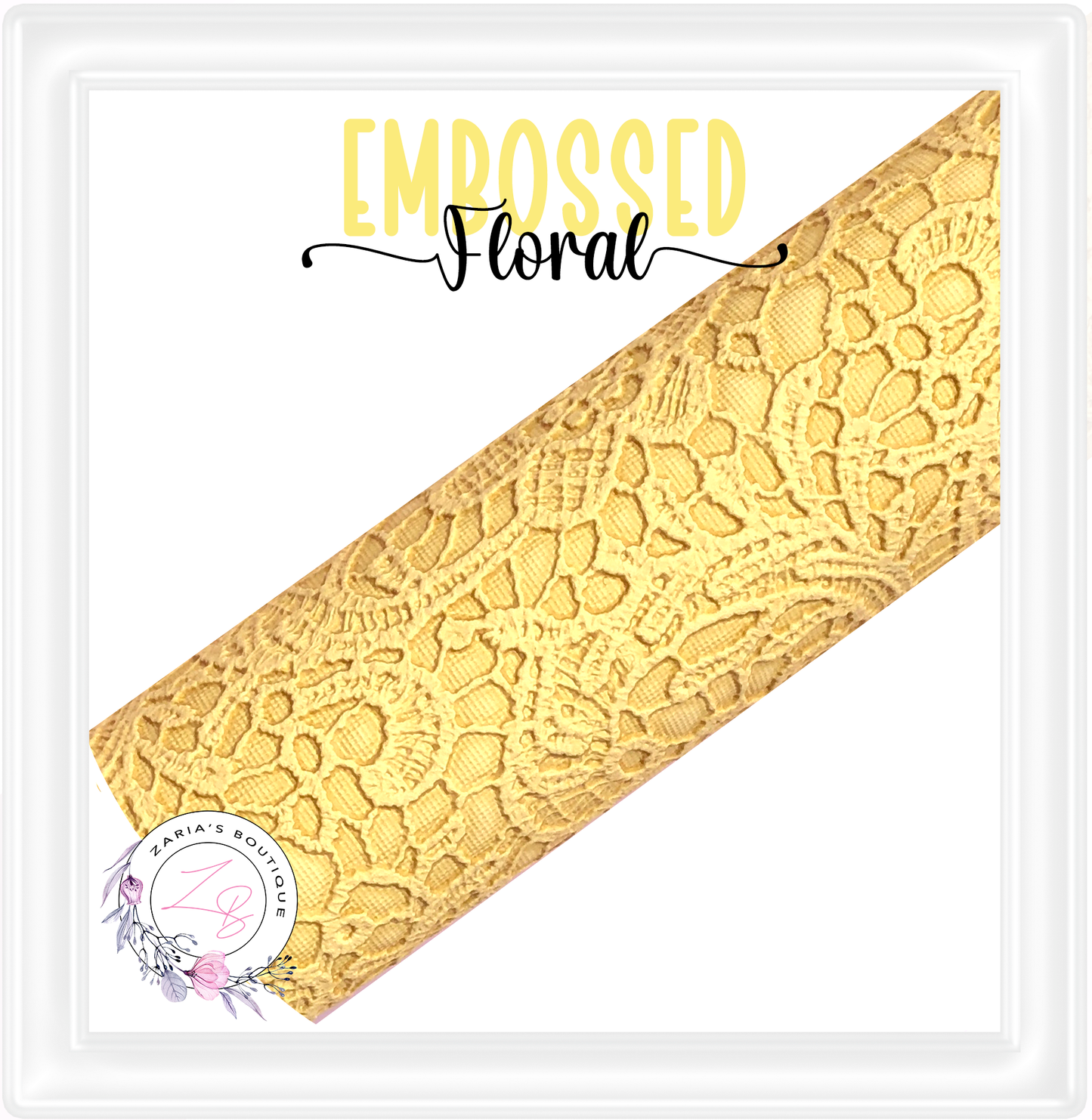 ⋅ Embossed Floral Butter Soft Lace ⋅ Vegan Faux Leather
