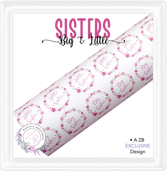 â‹… Â Sisters - Big & Little â‹… Pretty Floral â‹… Premium Custom Vegan Faux Leather