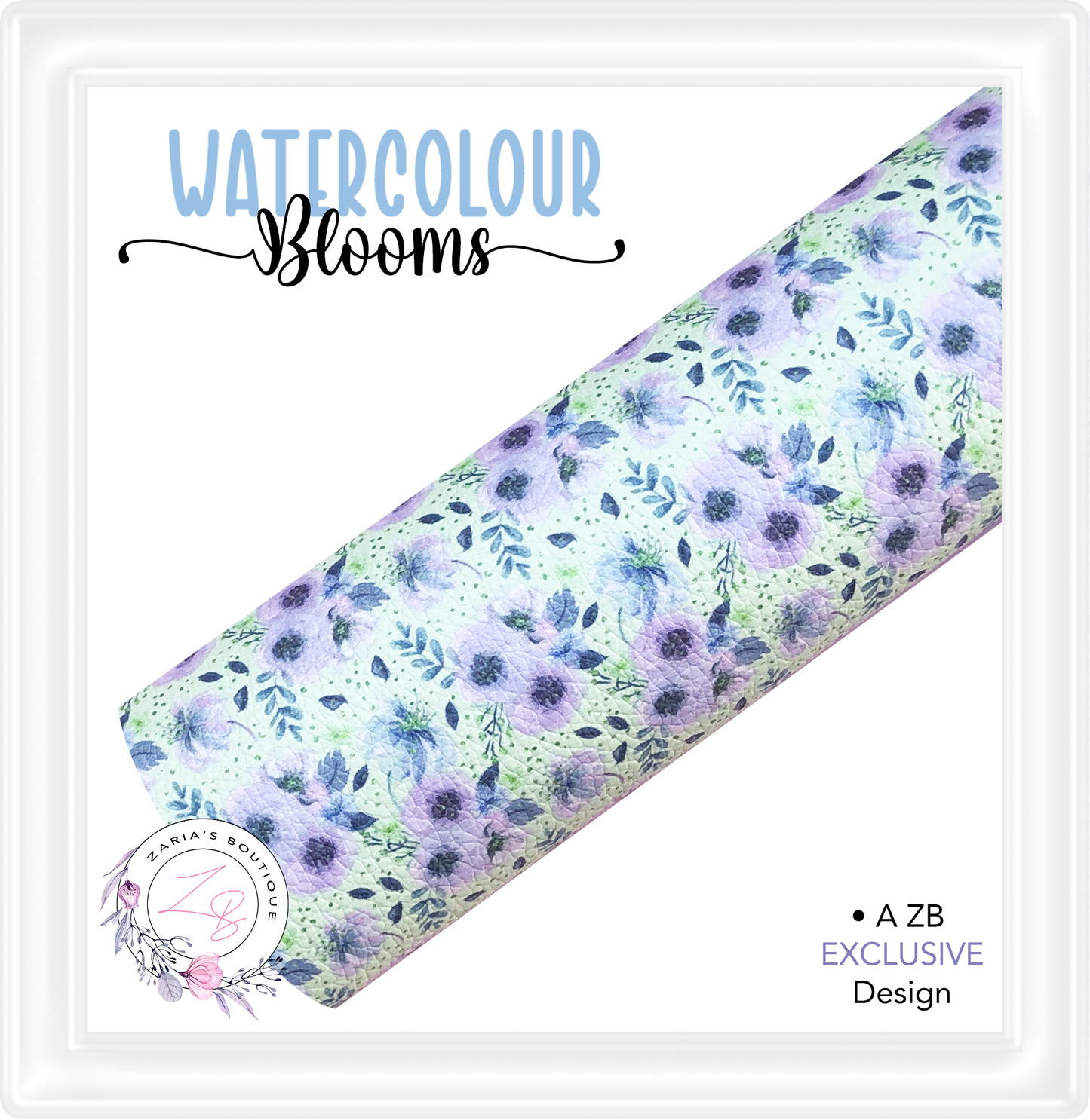 ⋅ Watercolour Blooms ⋅ Exclusive Luxe Vegan Faux Leather ⋅ Sheets or Rolls! ⋅