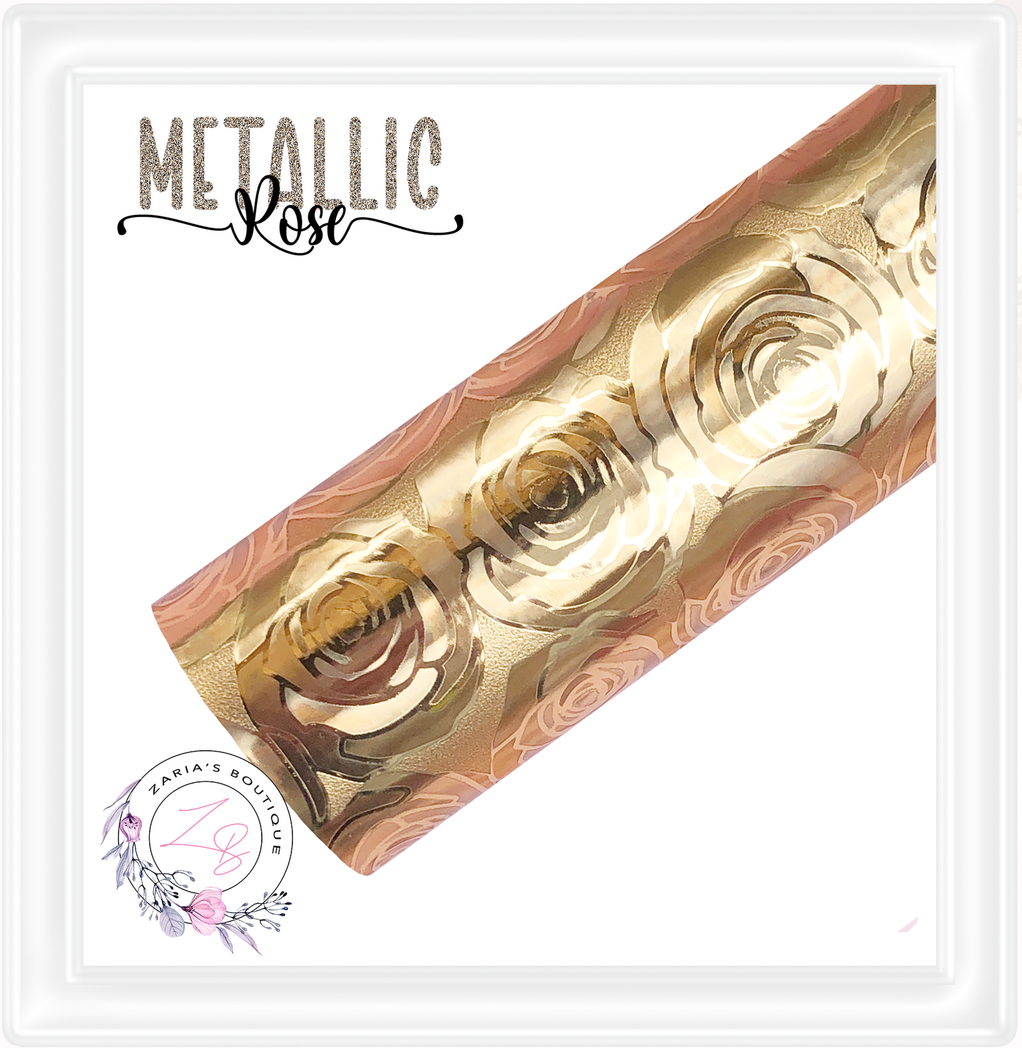 ⋅ Metallic Mirror Gold Rose ⋅ Florals ⋅ Vegan Faux Leather