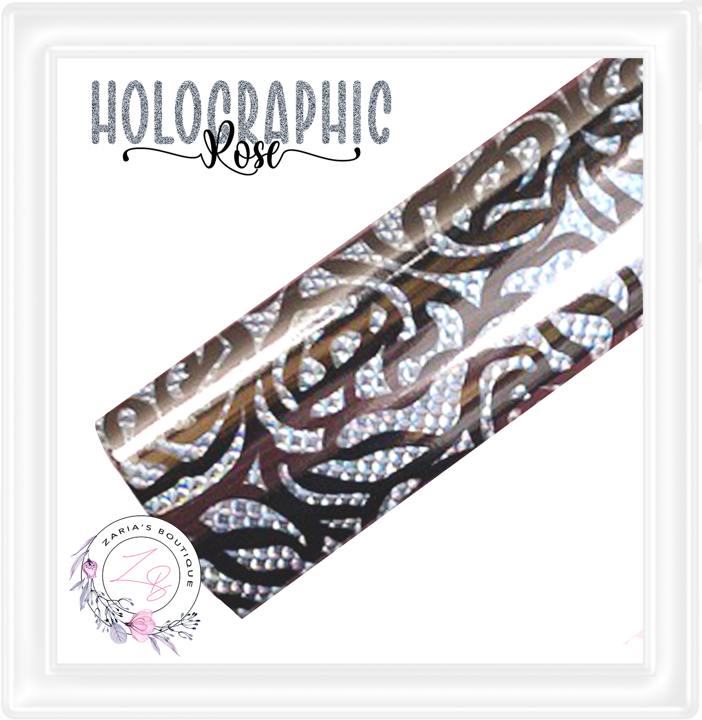 ⋅ Holographic Rose ⋅ Silver ⋅ Vegan Faux Leather