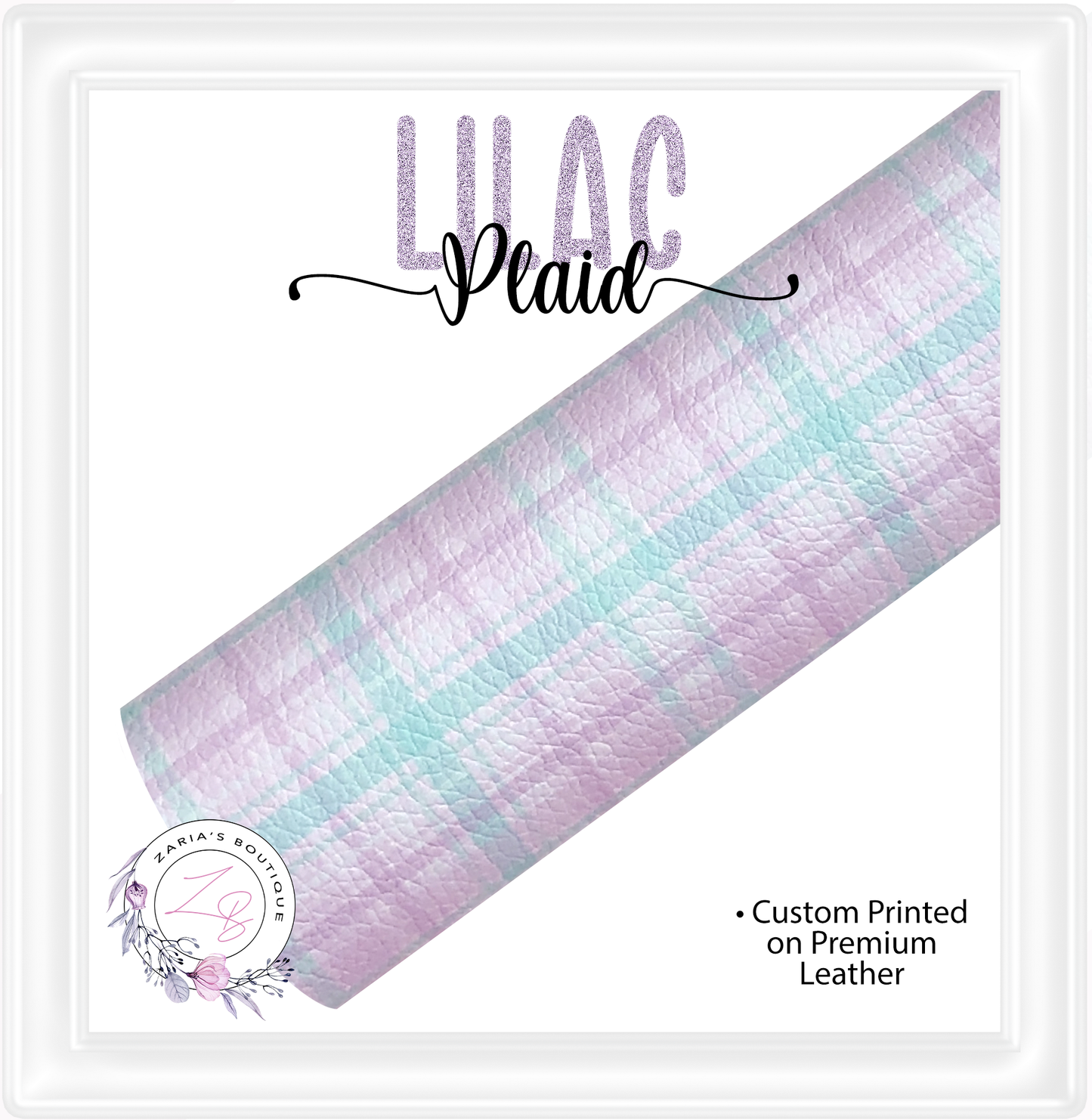 ⋅ Pastel Plaid Check ⋅ Premium Custom Vegan Faux Leather