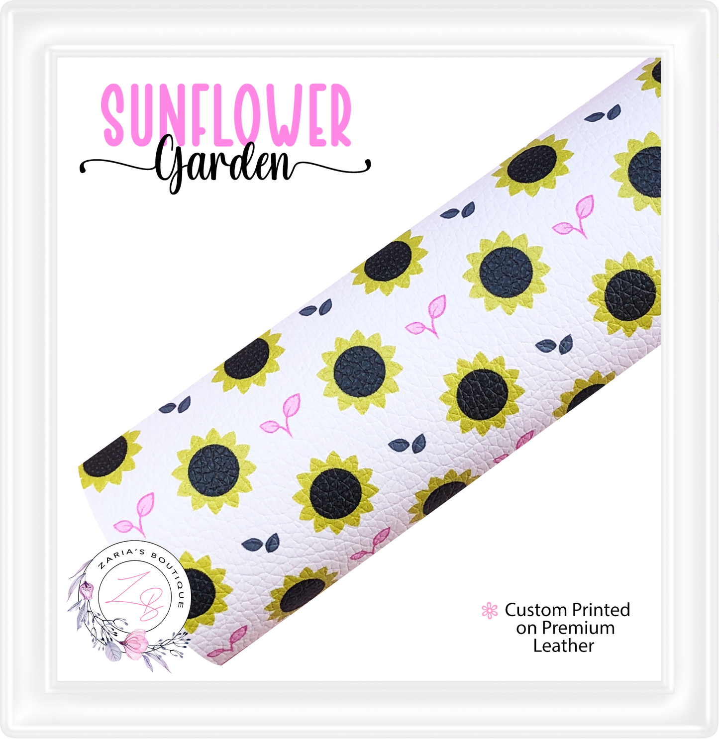 ⋅ Sunflower Garden ⋅ Premium Custom Vegan Faux Leather