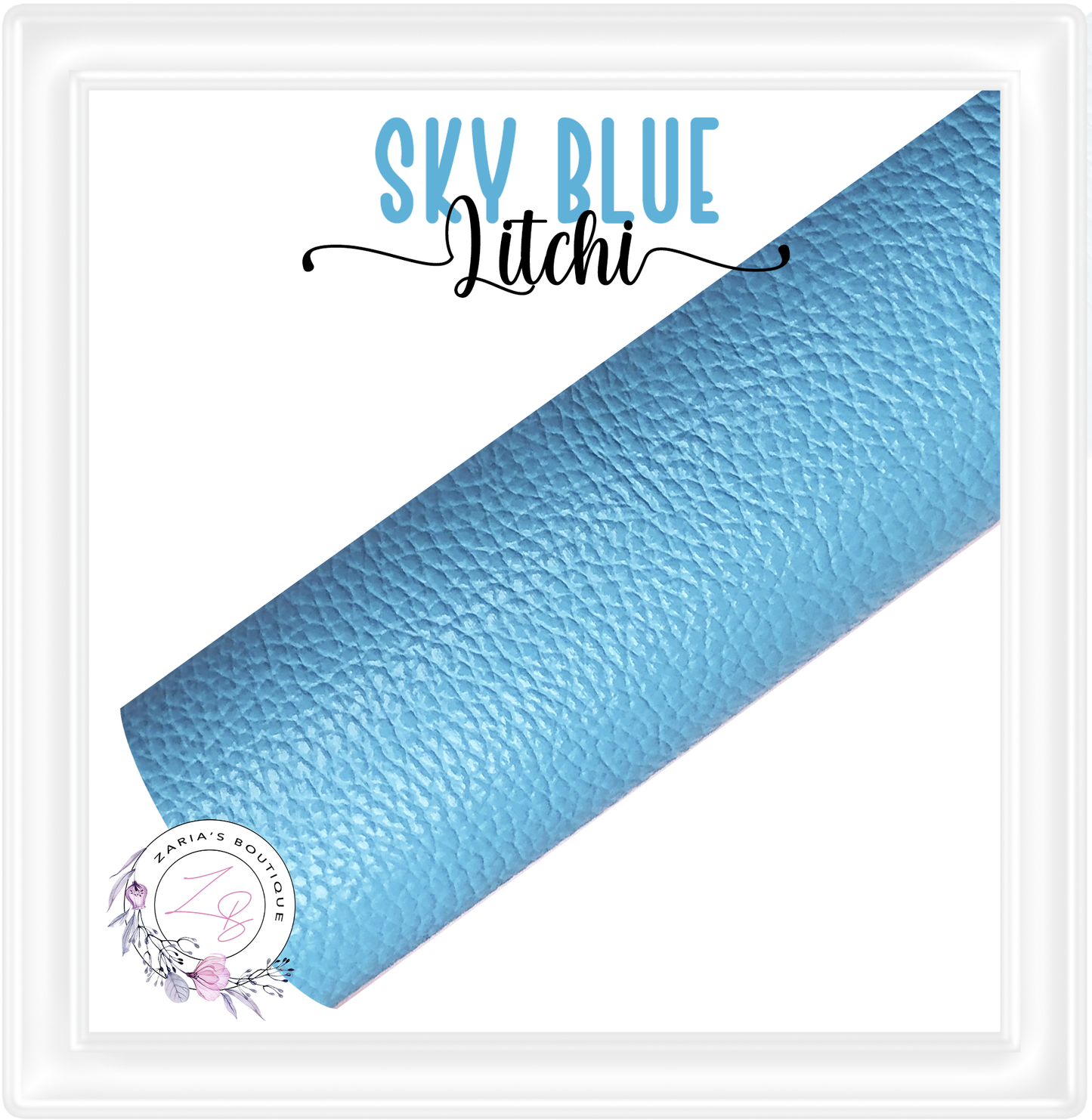 ⋅ Sky Blue ⋅ Litchi ⋅ Vegan Faux Leather