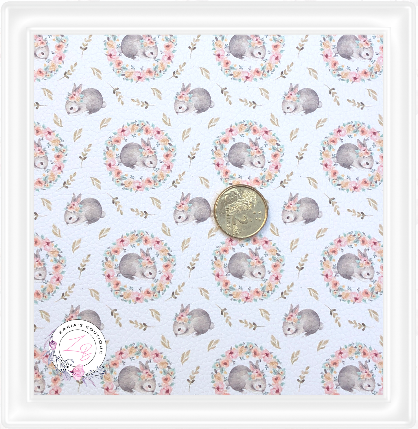 ⋅ Bunny Wreath ⋅ Premium Custom Vegan Faux Leather