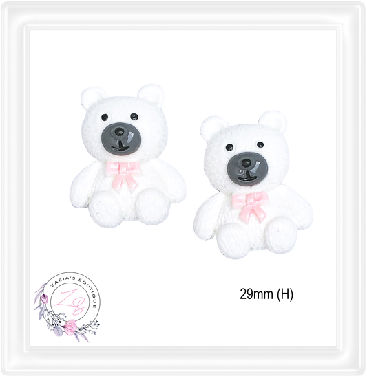 ⋅ Teddy Bears ⋅ Flatback Resin Embellishments ⋅ 2 pieces
