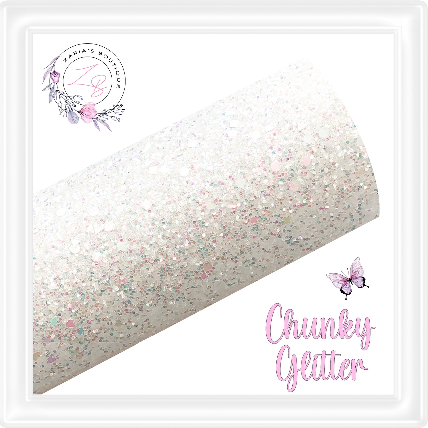 • Glitter Gems • White Chunky Glitter •