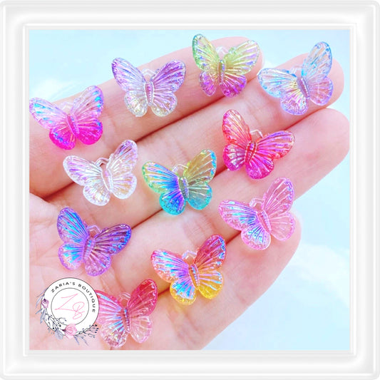 ⋅ MIXED BUTTERFLIES ⋅ Flatback Resin Embellishments ⋅ 5 Pcs ⋅