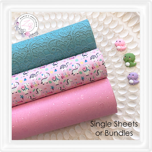 ⋅ Dinosaur Party ⋅ Vegan Faux Leather  &  Glitter 3 Piece Bundle OR Single Sheets ⋅