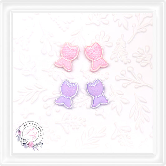 ⋅ MERMAID TAILS ⋅ Flatback Resin Embellishments ⋅ Pink or Purple ⋅