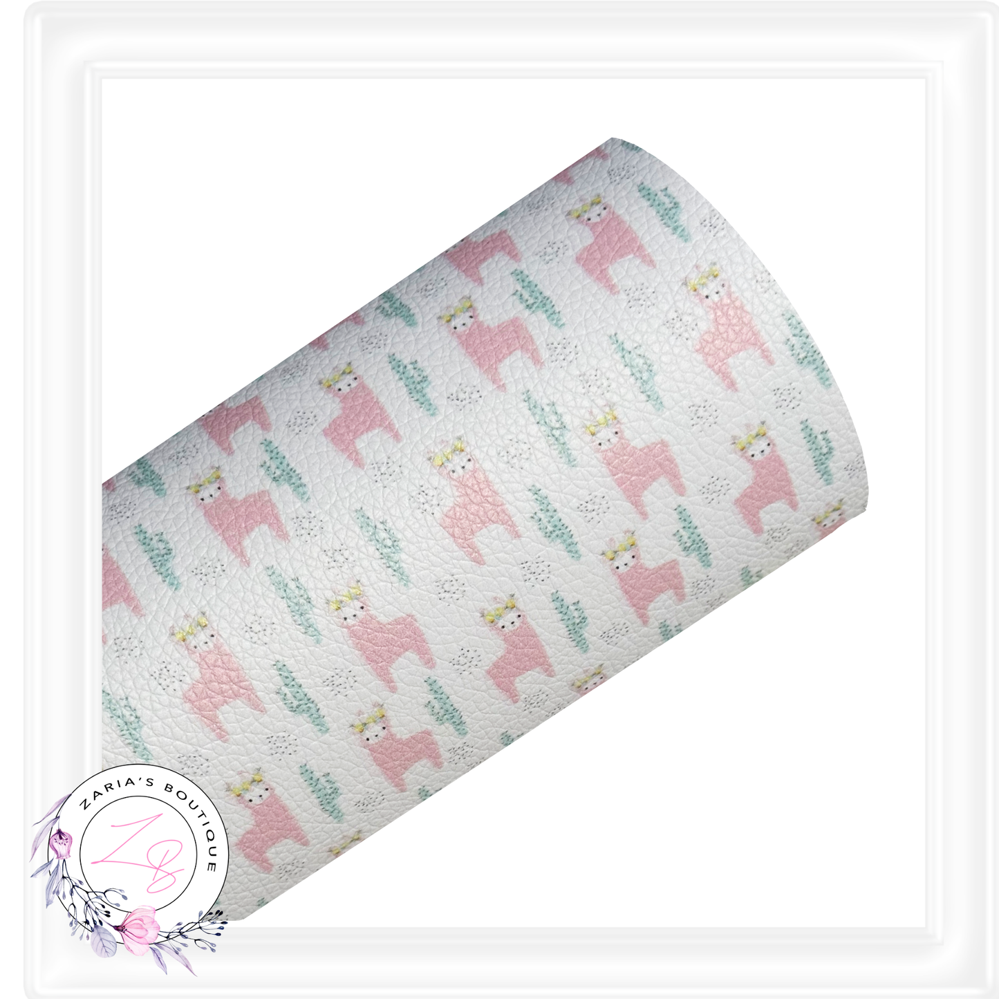 SALE CUSTOM Llama & Cactus ~ Faux Leather ~ 1mm