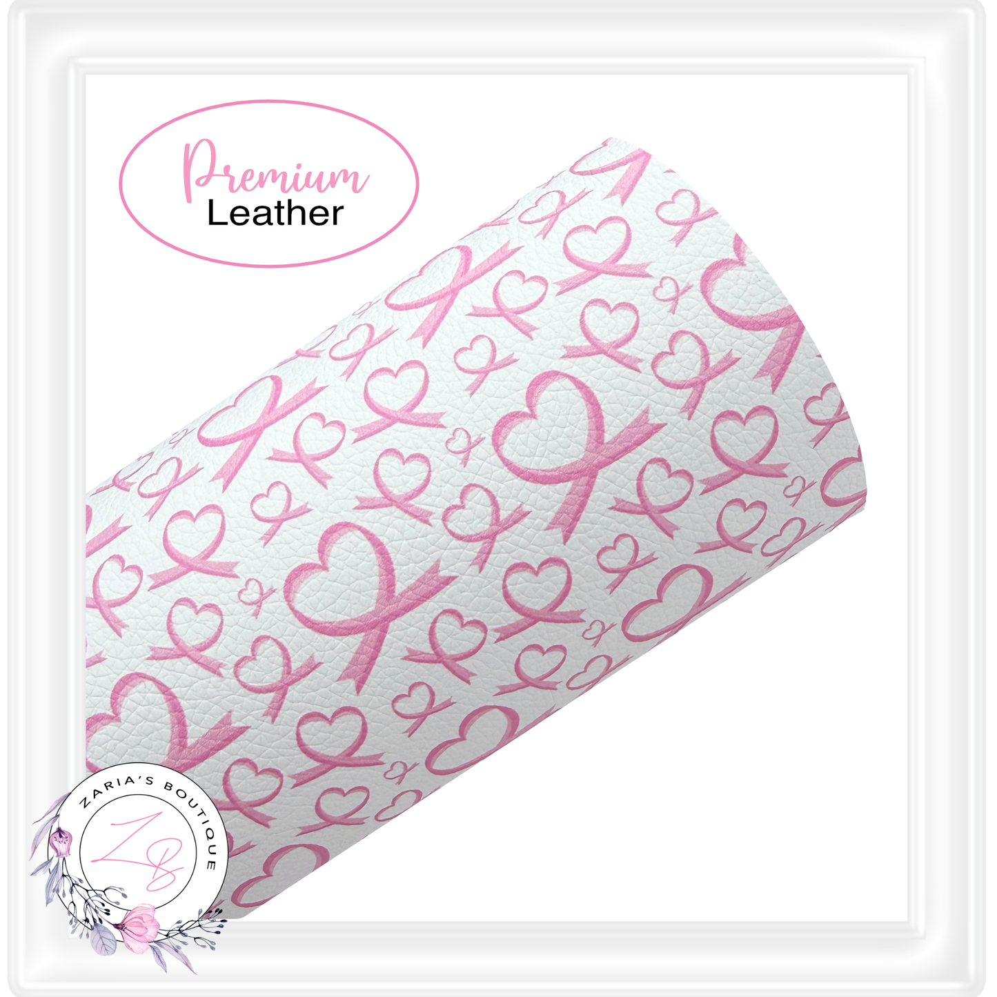 ⋅ BCA Pink Ribbons ⋅ Premium Printed Faux Leather ⋅