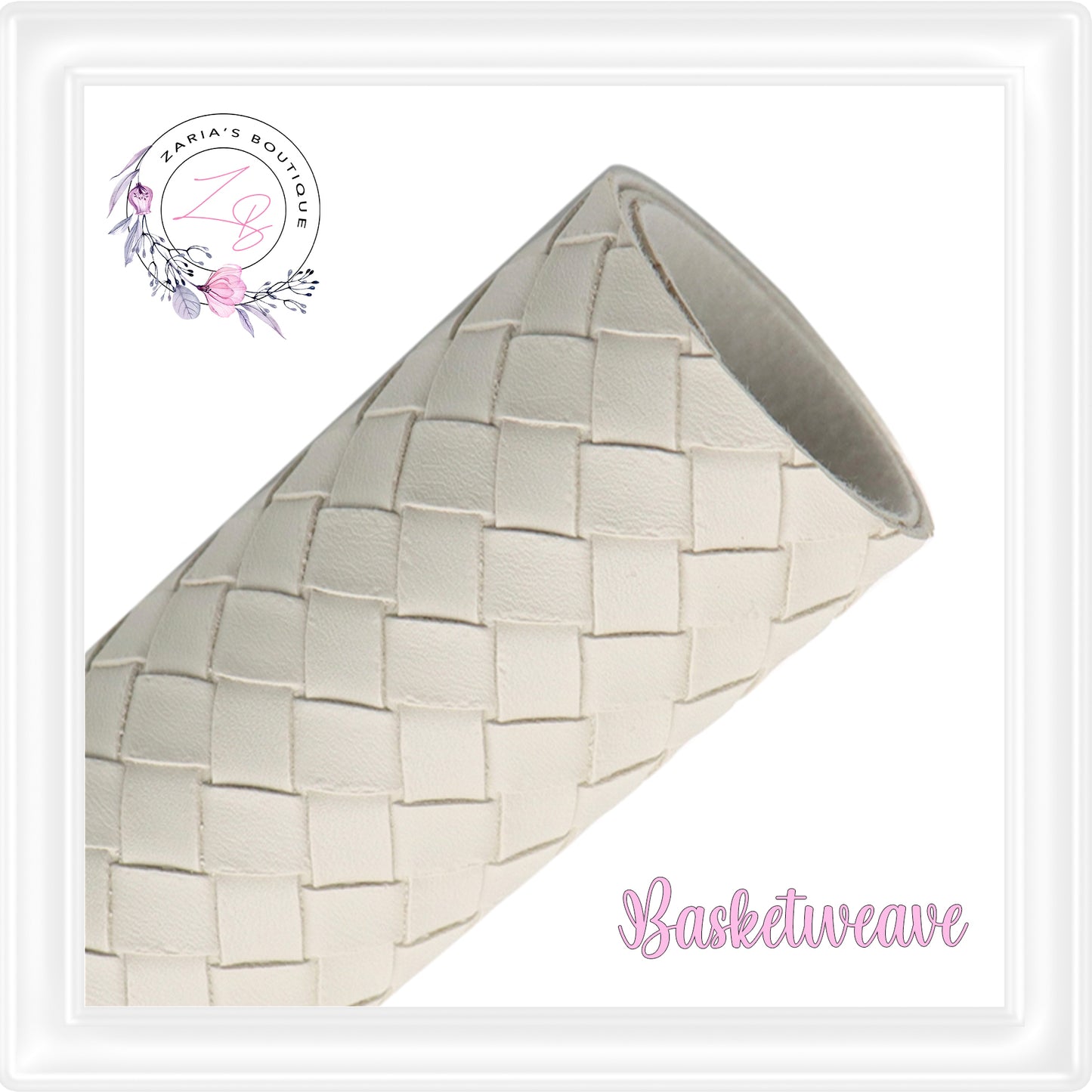 ⋅ Basketweave - Beige ⋅ Textured Vegan Faux Leather ⋅