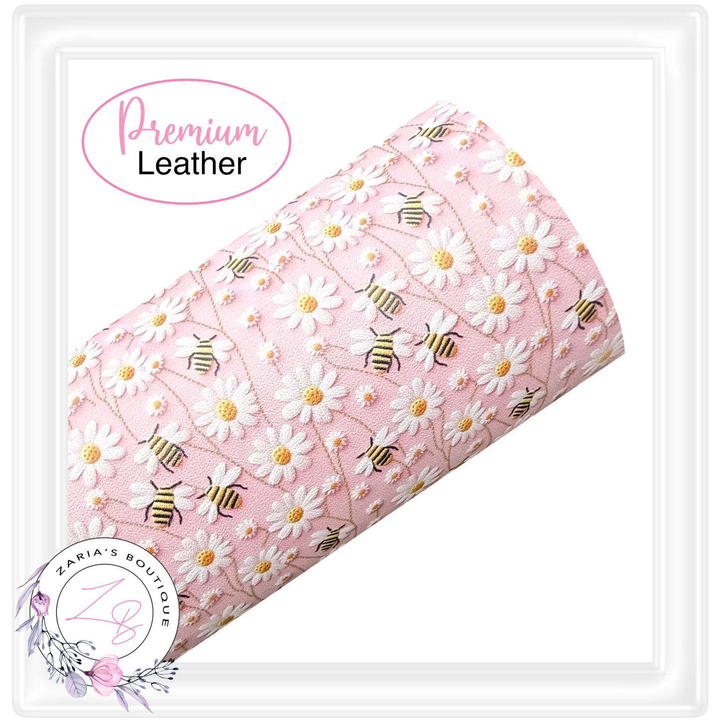 ⋅ Daisy Bees ⋅ Small Print ⋅ Premium Faux Leather ⋅