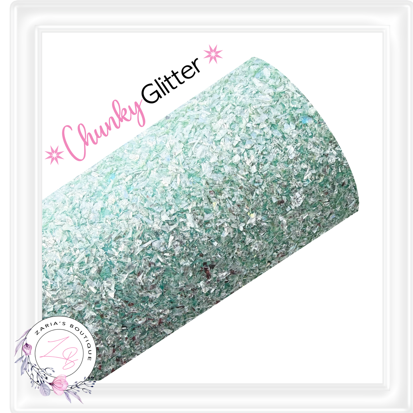 ∙ CHUNKY GLITTER ∙ Aqua Blue Silver Flake Glitter  ∙