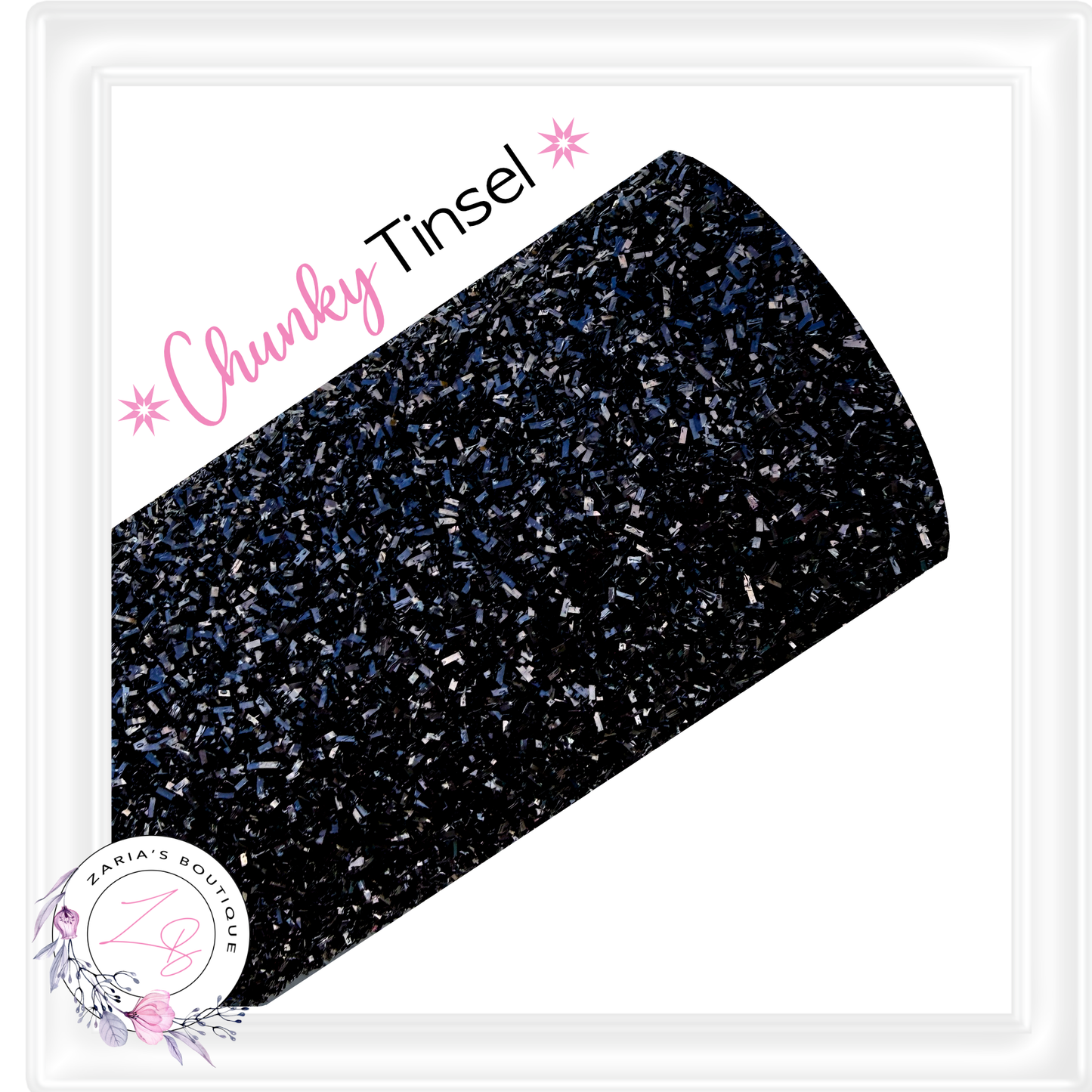 ∙ CHUNKY GLITTER ∙ Black Tinsel ∙