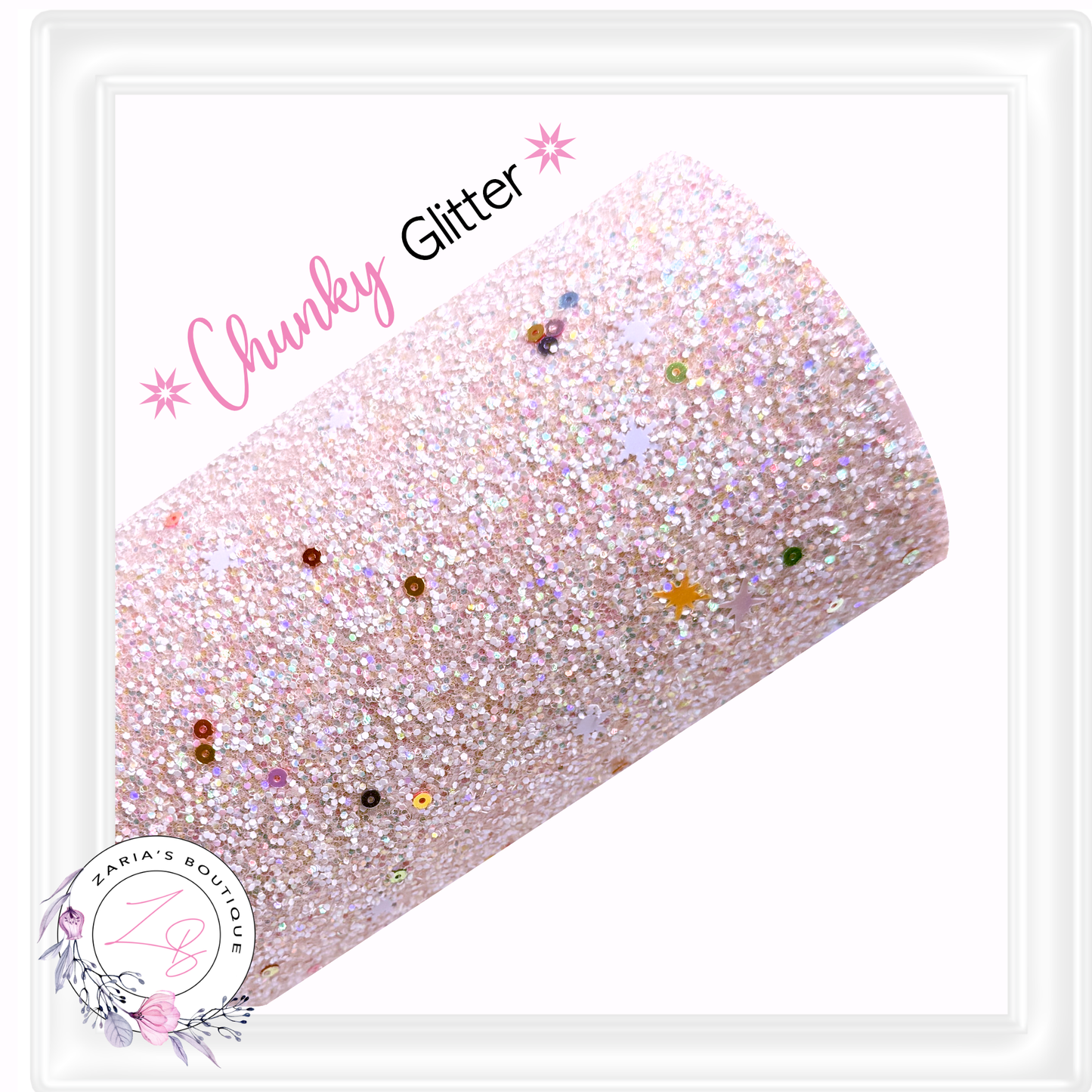 ⋅ Chunky Sequin Glitter Sheets ⋅ Light Pink  ⋅
