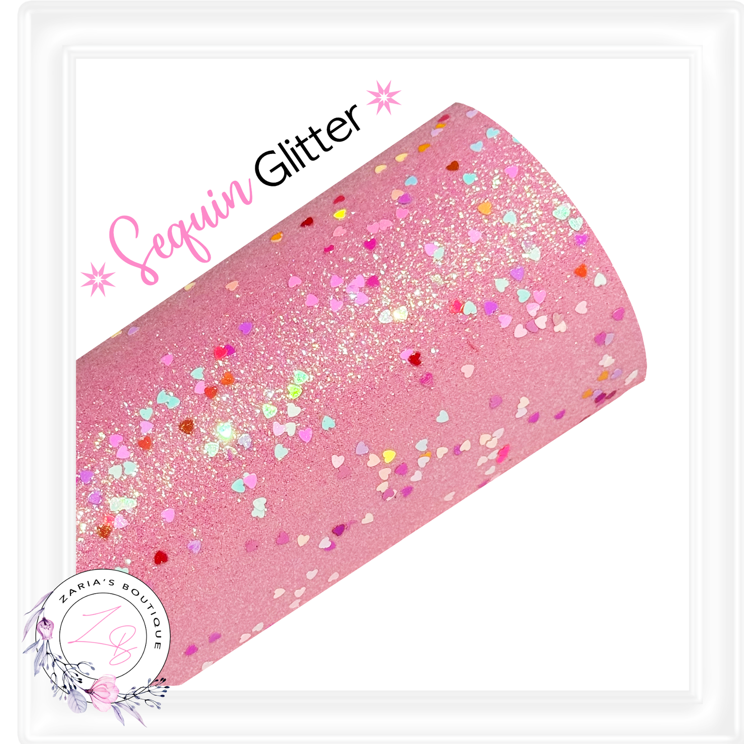 ∙ CHUNKY GLITTER ∙ Sequin Sprinkle Hearts ∙  Rose Pink ∙