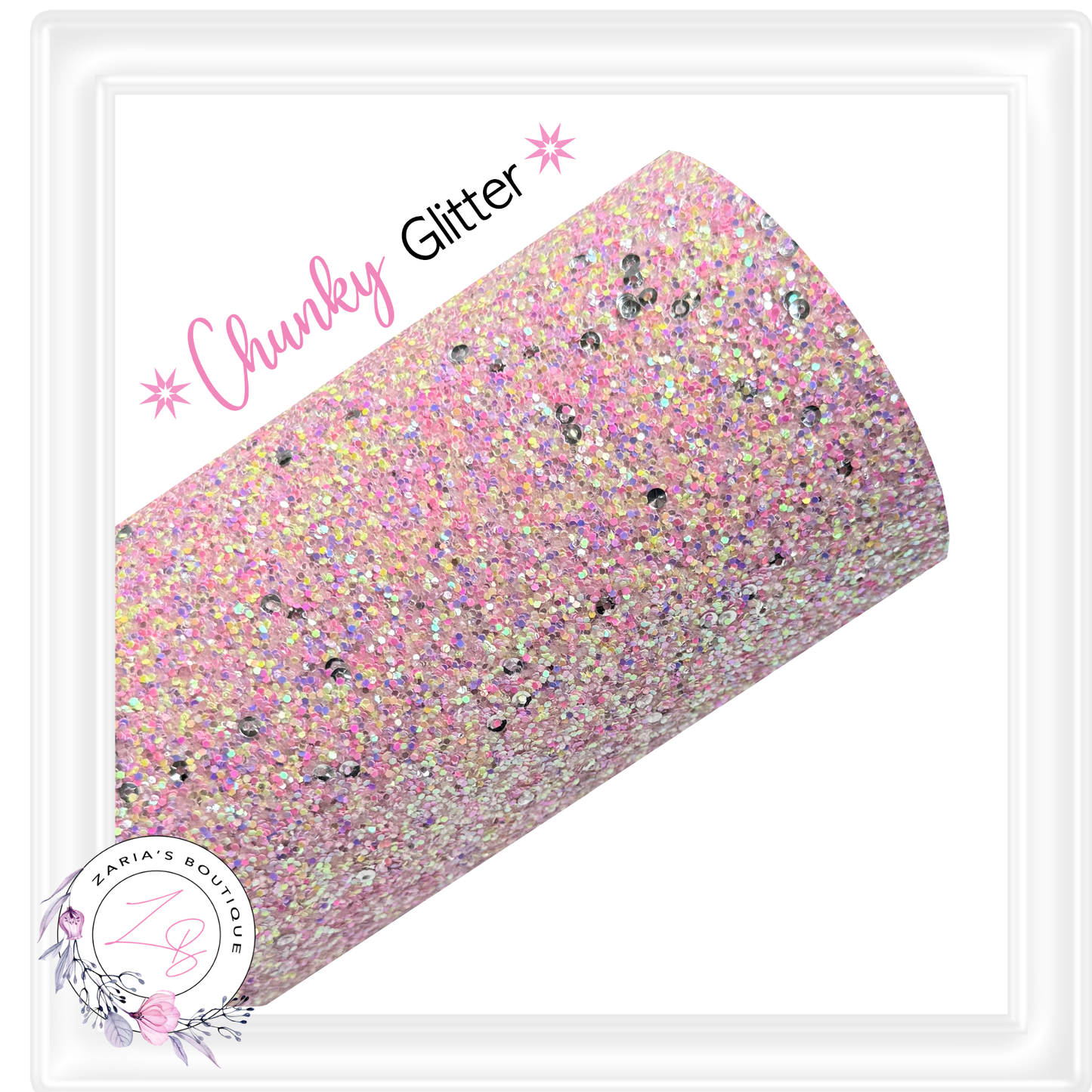 ⋅ Chunky Glitter Sheets ⋅ Baby Pink, Lemon & Purple ⋅