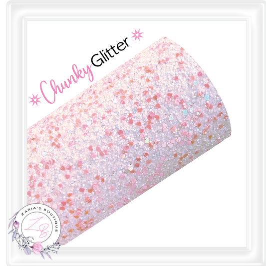 ∙ CHUNKY GLITTER ∙ Sprinkled Pink Hearts ⋅