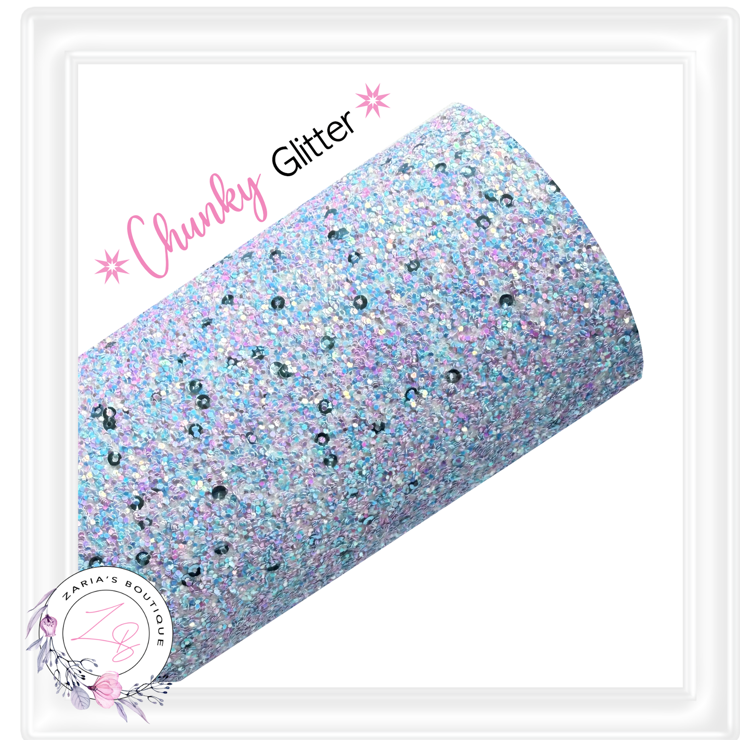 ⋅ Chunky Sequin Sprinkle Glitter Sheets ⋅ Mauve Purple & Blue ⋅