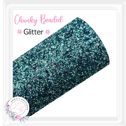 ⋅ CHUNKY GLITTER ⋅ Pearl Encrusted Ocean Bubbles ⋅ Teal Blue ⋅