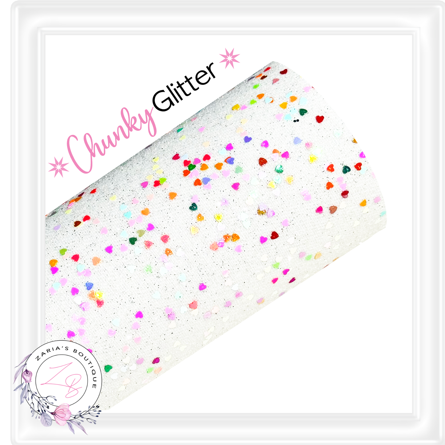∙ CHUNKY GLITTER ∙ White Sequin Sprinkle Hearts ∙