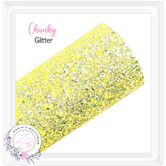 Yellow Sparkle Sun Chunky Glitter Fabric Craft Sheets