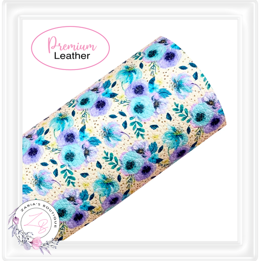 ⋅  Watercolour Blooms ⋅ Exclusive Luxe Vegan Faux Leather ⋅ Sheets or Rolls! ⋅
