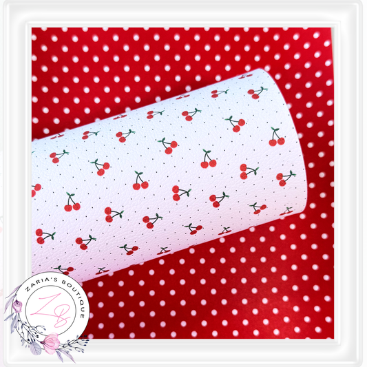 ⋅ Polka Dot Cherries ⋅ Printed Leatherette ⋅