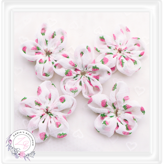 ⋅ Pink Strawberry Chiffon Flowers ⋅ Hair Accessory Embellishments ⋅