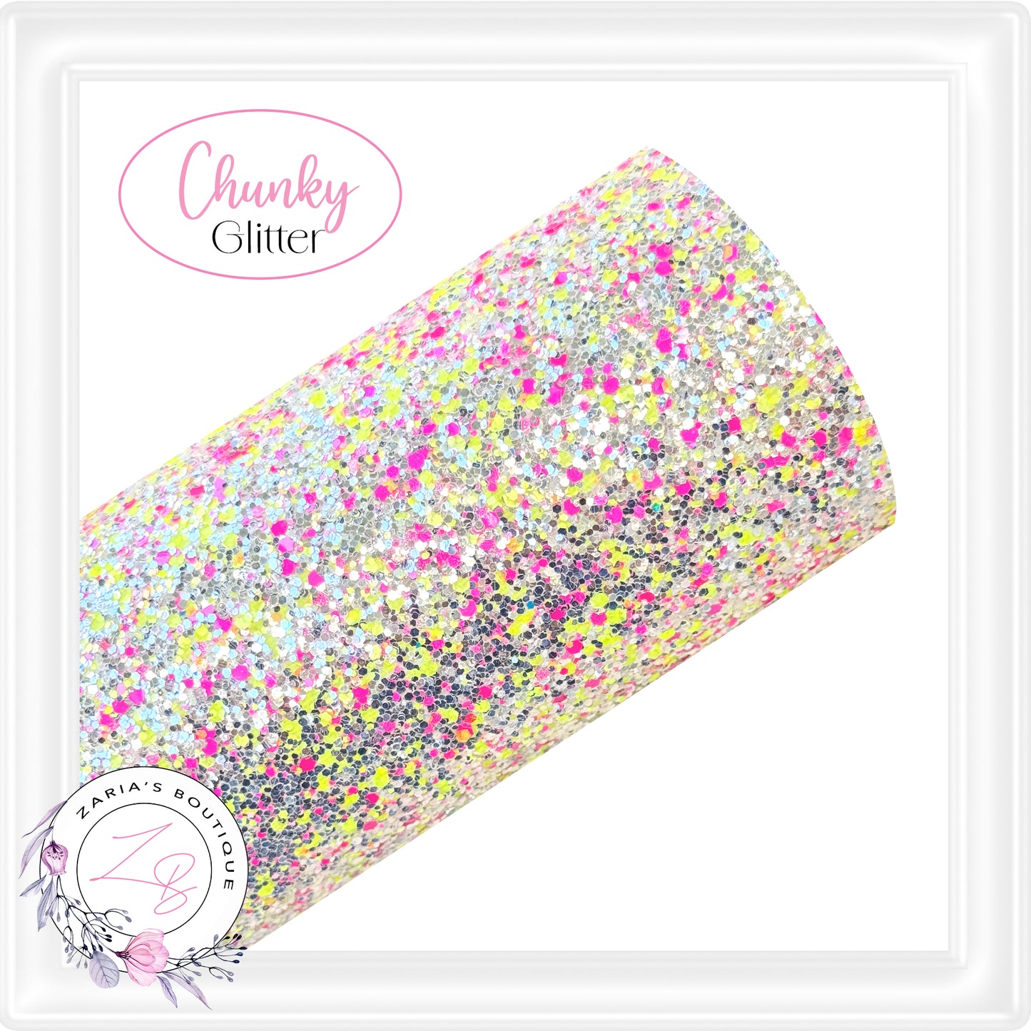 ⋅ CHUNKY GLITTER ⋅ Pink Yellow & Silver Sprinkles ∙ LAST SHEETS!
