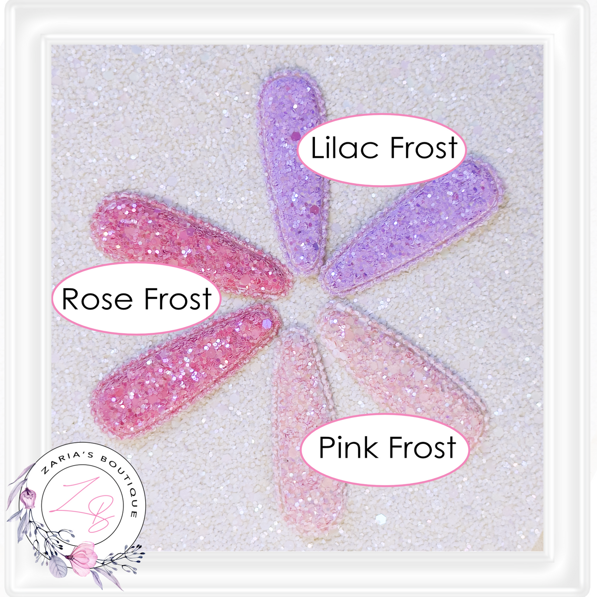 ⋅ Glitter Snap Clip Covers ⋅  3 Colours ⋅ Per Pair ⋅