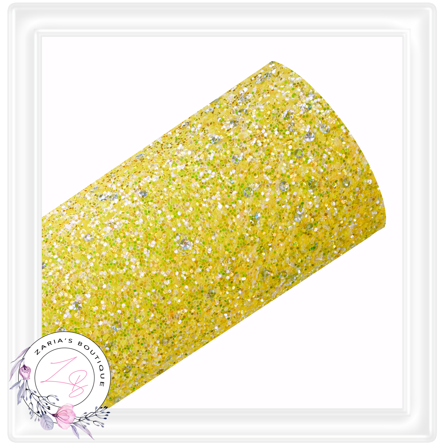 Bright Yellow Chunky Glitter Fabric Sheets