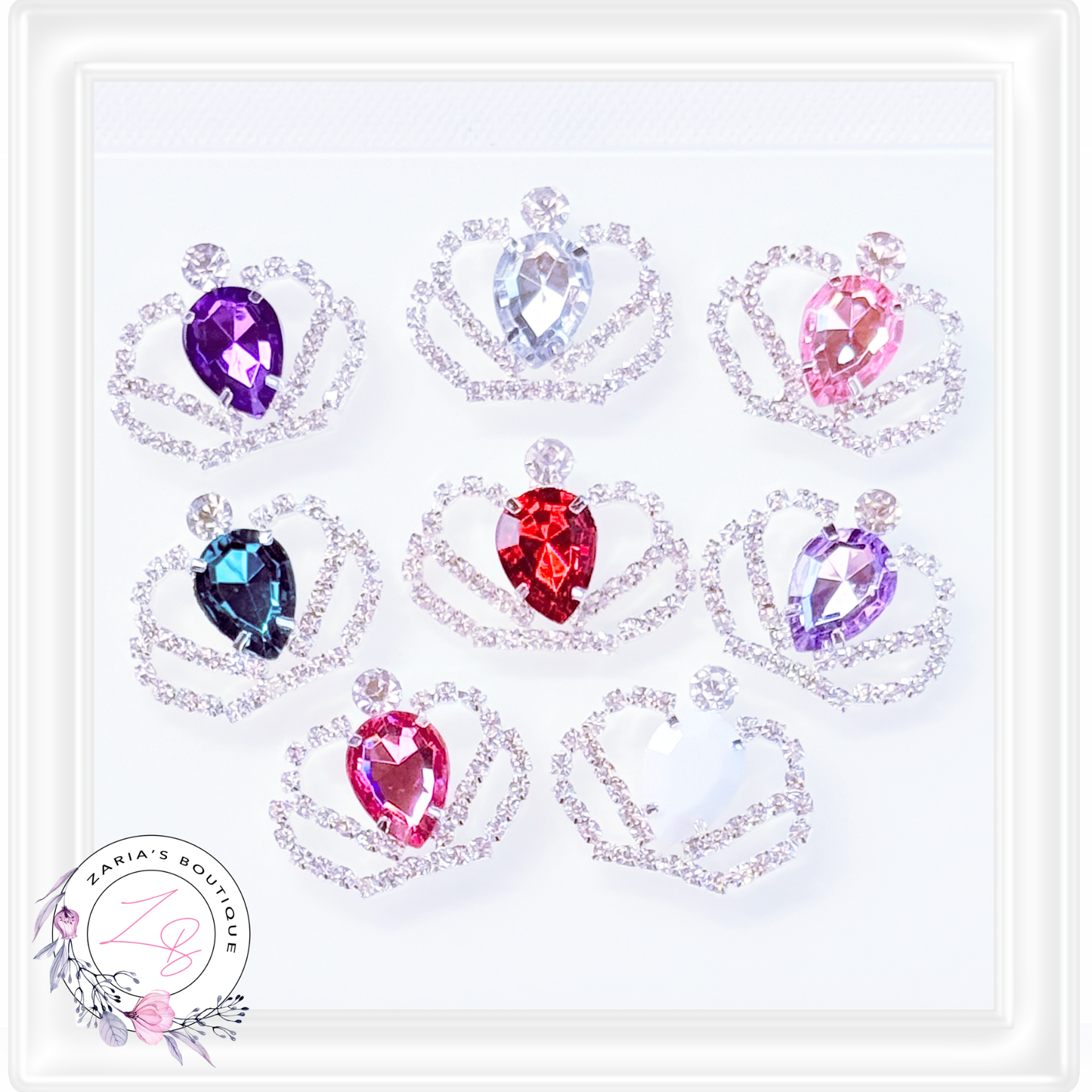 ⋅ Be A Princess ⋅ Crystal Tiara Crown Metal Flatback Embellishment